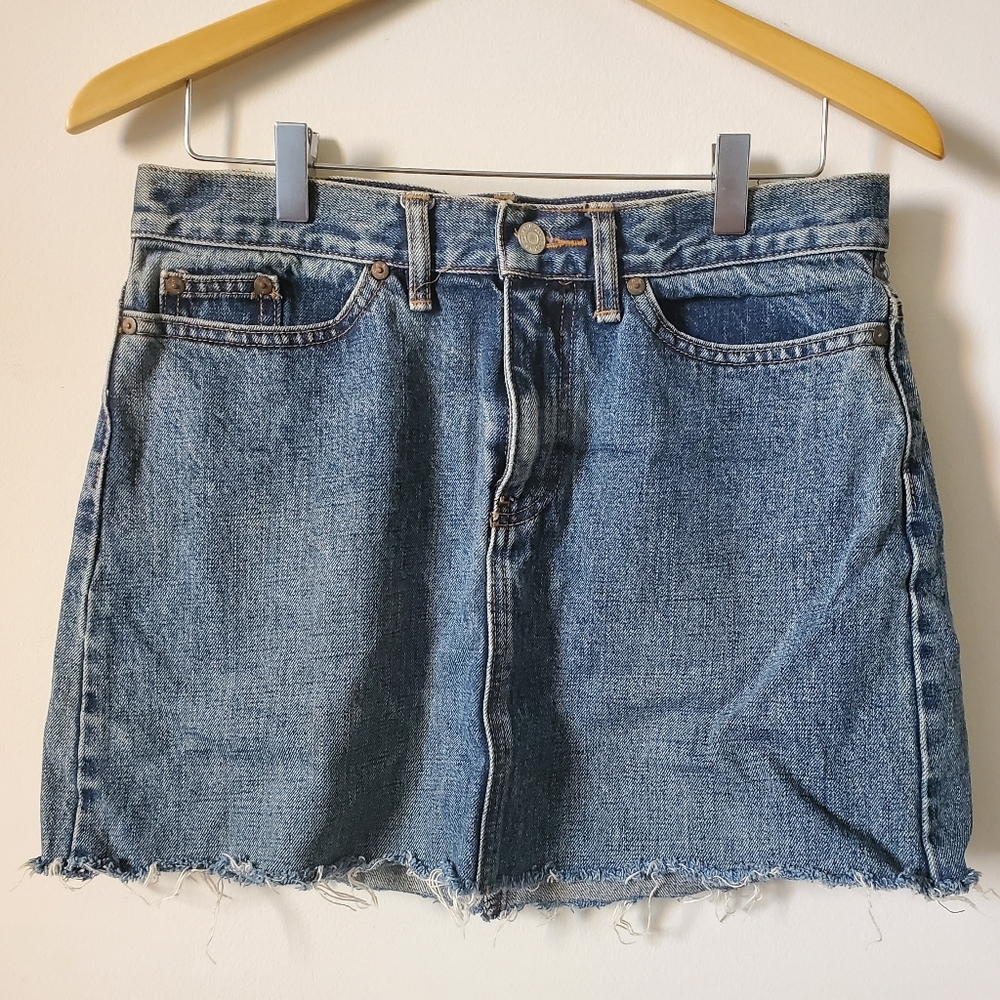 GAP Custom Distressed Mini Jean Skirt